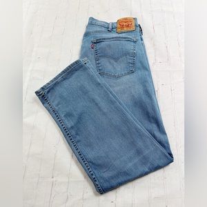 [Levis] 505 straight relaxed light wash denim jeans men’s size 38x32